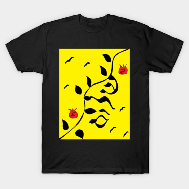 Shalom on The Vine in Black and Yellow T-Shirt by Avvy